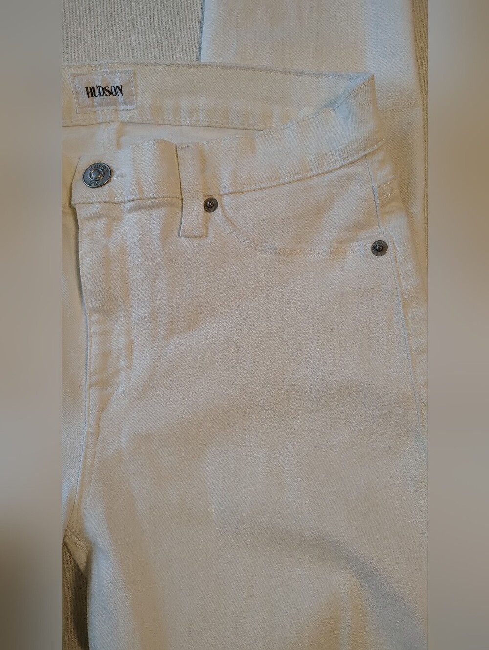 Hudson MidRise Nico White Super Skinny Raw Hem Ankle Women's Jeans Size 28 NWOT - Picture 3 of 11